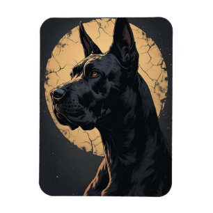 Imán Retrato de Perro Negro para Amantes de Perros Leal