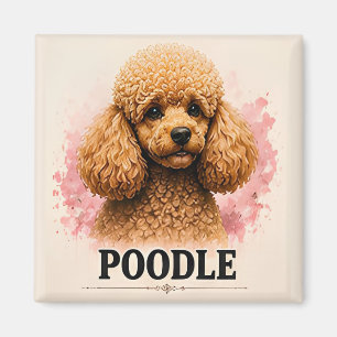 Imán Retrato de Perro Premium de Caniche Elegante