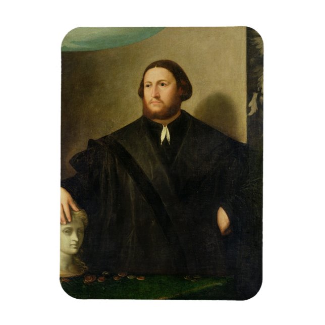 Imán Retrato de Raphaele Grassi (aceite sobre lienzo) (Vertical)