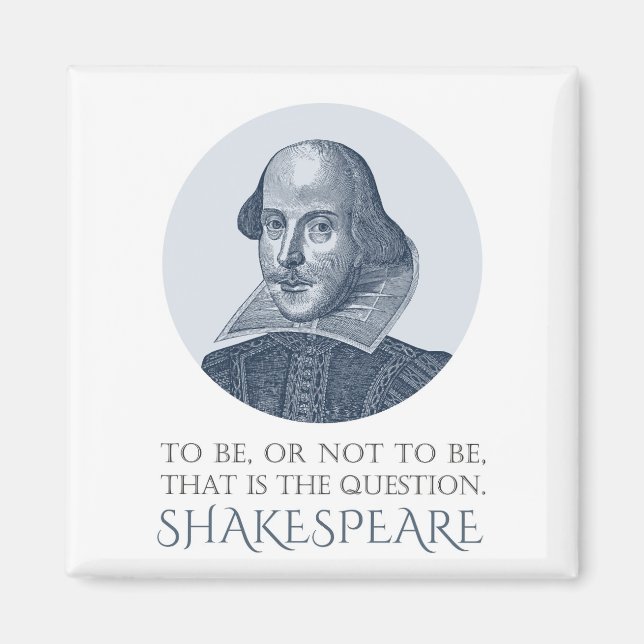 Imán Retrato de Shakespeare con ser o no ser citado (Frente)