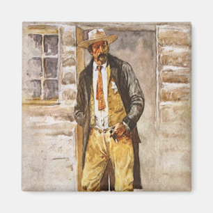 Imán Retrato de Sheriff por Seltzer, Vaquero del Viejo
