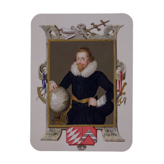 Imán Retrato de Sir Walter Raleigh (c.1552-1618) de (Vertical)