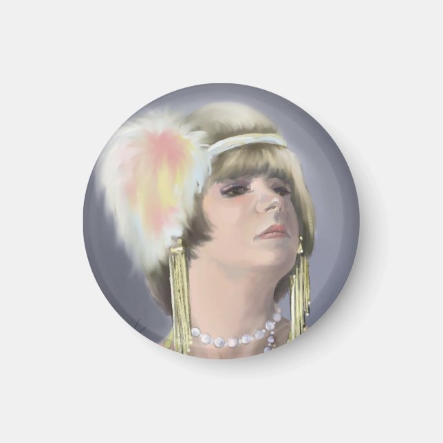 Imán Retrato de sirena de verano (Frente)