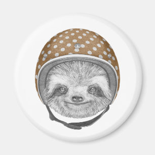 Imán Retrato De Sloth   Casco de motocicleta