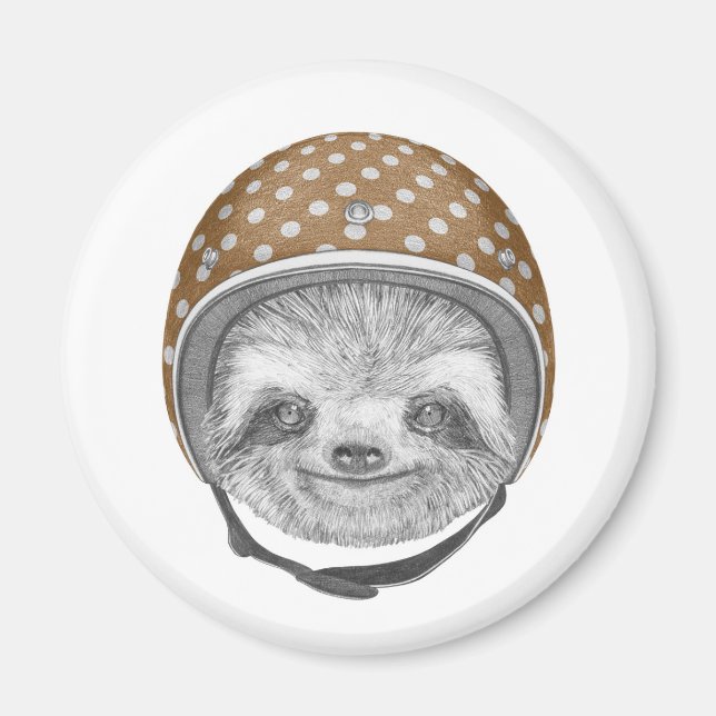 Imán Retrato De Sloth | Casco de motocicleta (Frente)
