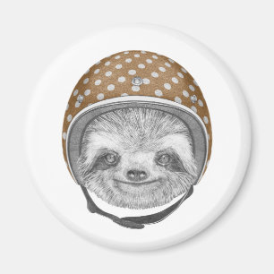 Imán Retrato De Sloth Casco para motocicletas