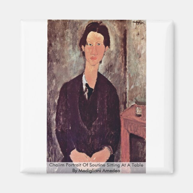 Imán Retrato De Soutine Sentado En Una Mesa (Frente)