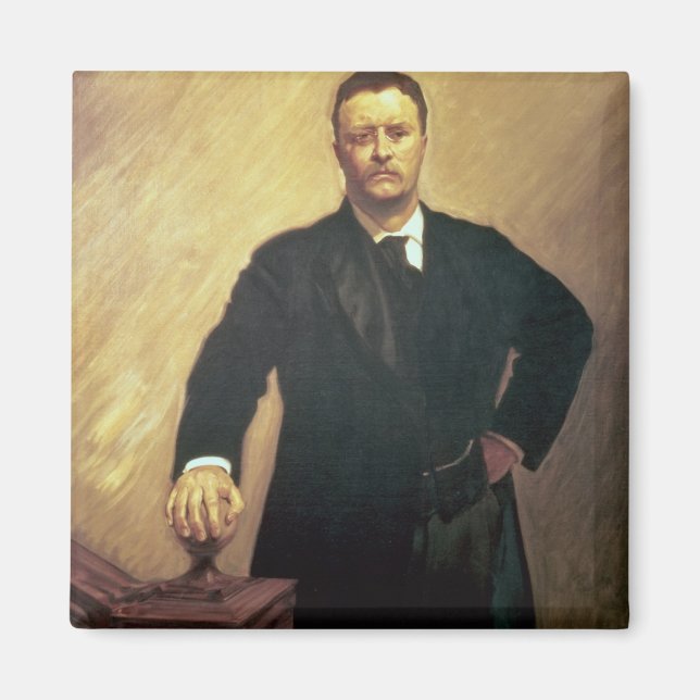 Imán Retrato de Theodore Roosevelt (Frente)