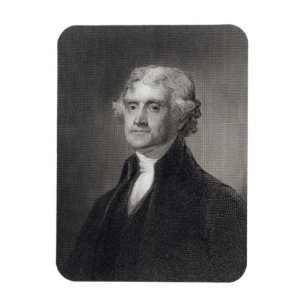 Imán Retrato de Thomas Jefferson, grabado por el Br de