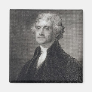 Imán Retrato de Thomas Jefferson, grabado por el Br de