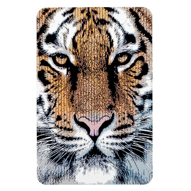 Imán Retrato de tigres en estilo de prensa gráfica (Vertical)