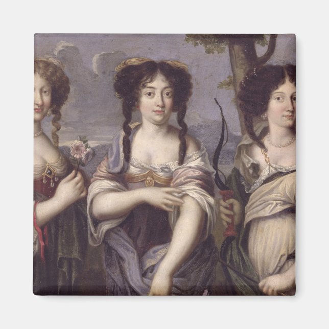 Imán Retrato de tres sobrinas cardinales (Frente)