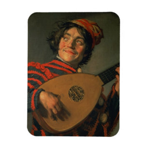 Imán Retrato de un bufón con un laúd (aceite en lona)