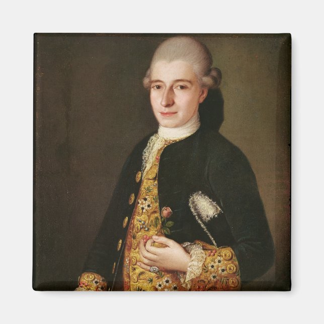 Imán Retrato de un Caballero con un agujero de buttonho (Frente)