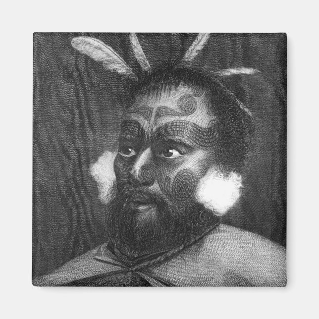 Imán Retrato de un hombre de Nueva Zelanda (Frente)