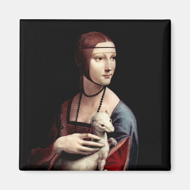 Imán Retrato de una dama con Ermine (hurón) (Frente)