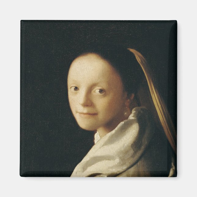 Imán Retrato de una joven, c.1663-65 (Frente)