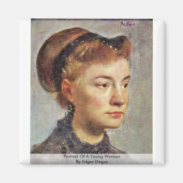 Imán Retrato De Una Joven Por Edgar Degas (Frente)