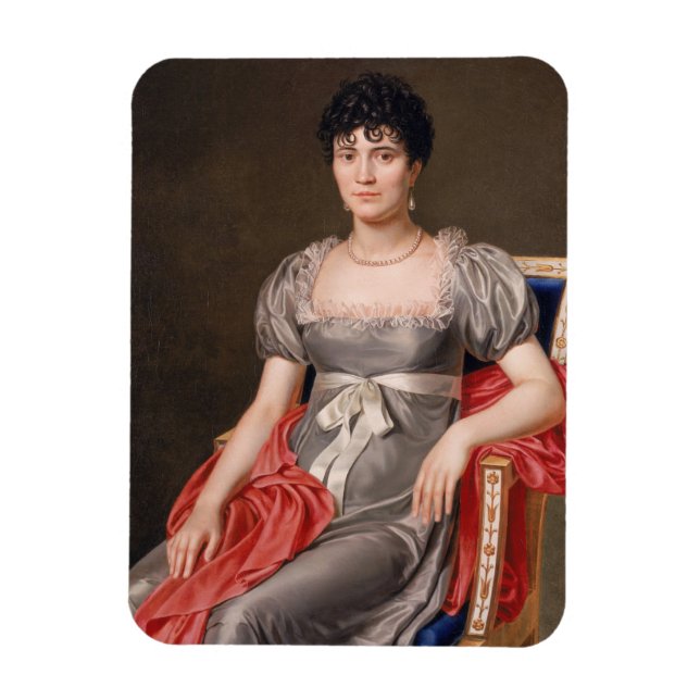 Imán Retrato de una joven sentada con tres cuartos de l (Vertical)