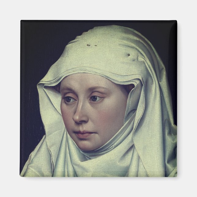 Imán Retrato de una mujer - de Robert Campin (c. 1435) (Frente)
