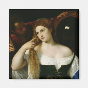 Imán Retrato de una mujer en su retrete, 1512-15