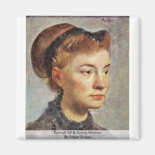 Imán Retrato de una mujer joven de Edgar Degas