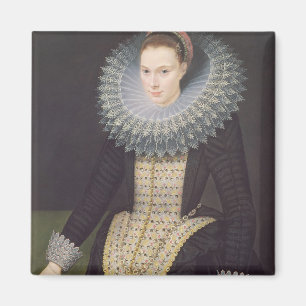 Imán Retrato de una señora, 1613 (aceite en el panel)