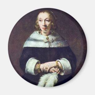 Imán Retrato de una señora With An Avestruz-Pluma Fan