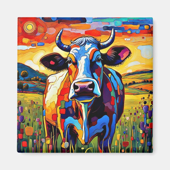 Imán Retrato de vaca 2 (Frente)