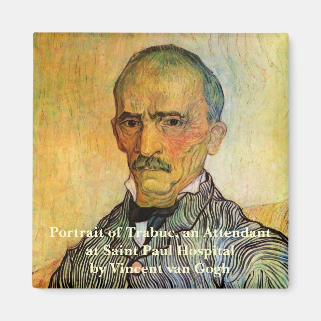 Imán Retrato de Van Gogh sobre el trabuco, el impresion (Frente)
