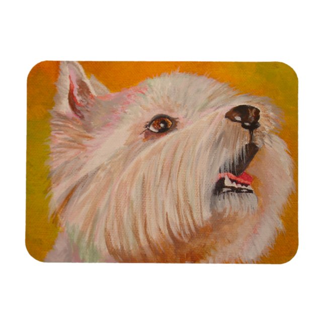 Imán Retrato de West Highland White Terrier (Horizontal)