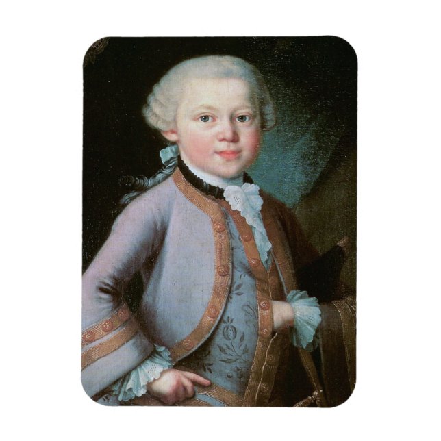 Imán Retrato de Wolfgang Amadeus Mozart (Vertical)