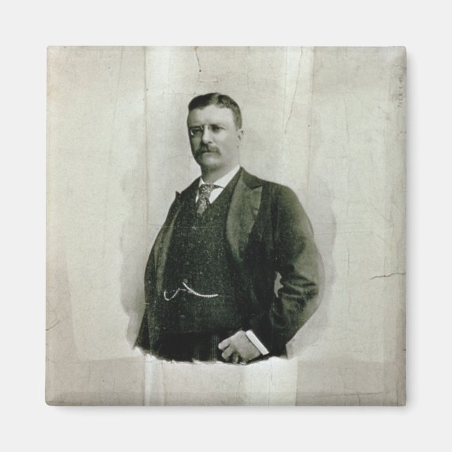 Imán Retrato del Coronel Theodore Roosevelt (litho) (Frente)