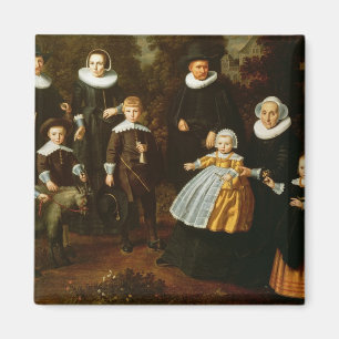 Imán Retrato del grupo de tres generaciones de a