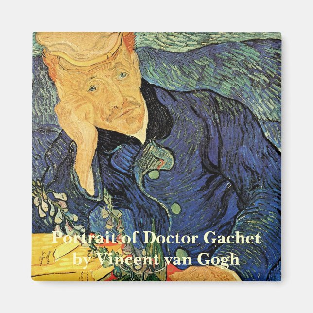 Imán Retrato del Médica Gachet por Vincent van Gogh (Frente)