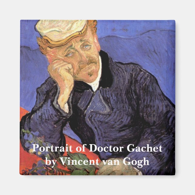 Imán Retrato del Médica Gachet por Vincent van Gogh (Frente)