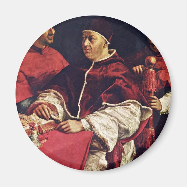 Imán Retrato Del Papa Leo X Con Sus Primos De Raffael (Frente)