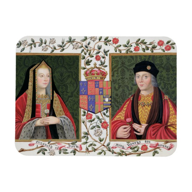 Imán Retrato doble de Elizabeth of York (1465-1503) a (Horizontal)