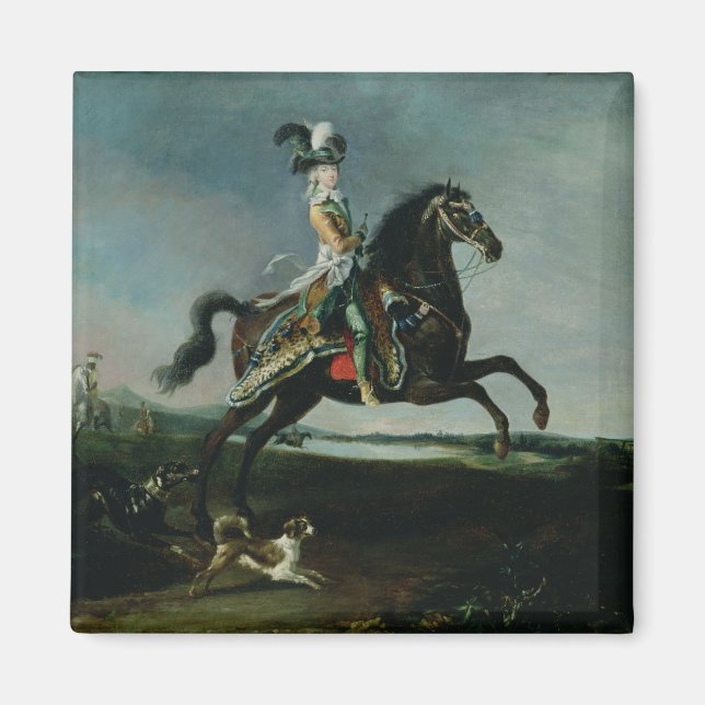Imán Retrato ecuestre de Marie-Antoinette (Frente)