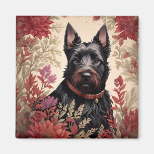 Imán Retrato elegante de perro de terror escocés