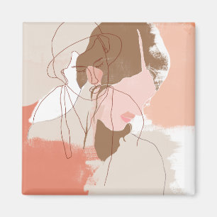 Imán Retrato femenino de contour pintado
