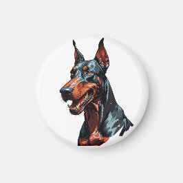 Imán Retrato fiero de Doberman Perro agresivo regalo