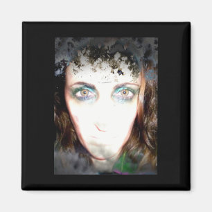 Imán Retrato fotográfico filtrado Pegatina de horror mu