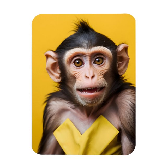 Imán Retrato gracioso de mono (Vertical)