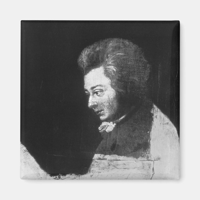 Imán Retrato inacabado de Wolfgang Amadeus Mozart (Frente)