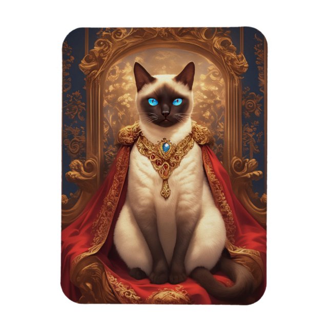 Imán Retrato majestuoso del gato real siamés (Vertical)
