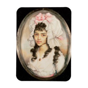 Imán Retrato miniatura de un chica