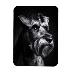 Imán Retrato monocromo de Schnauzer flexible