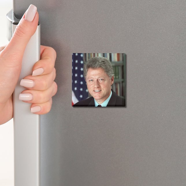 Imán Retrato Oficial del Presidente Bill Clinton (Zazzle President Bill Clinton Official Portrait Magnet (Front))