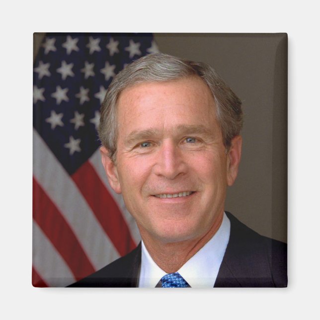 Imán Retrato Oficial del Presidente George W Bush (Frente)